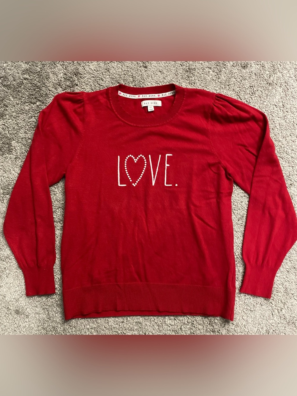 Rae Dunn Red 'LOVE' Crewneck Sweater